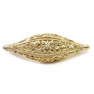 Mikimoto 18K黃金鑲鑽胸針，約15.6公克 [二手]