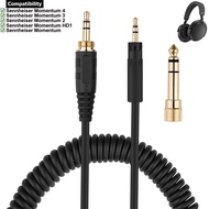 6.35mm Replacement Spring Coiled Cable Extension Cord For Sennheiser Momentum 4 3 2 1 4.0 3.0 2.0 1.