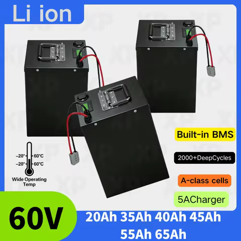 60V 20Ah 35ah 40Ah 45ah 55ah 65ah Li-Ion Battery For 1KW 1.5KW 2KW Vehicle golf cart