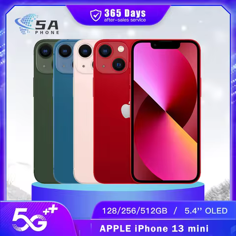 Original Apple iPhone 13 Mini 5G Mobile Phone NFC 4GB RAM 128/256/512GB ROM Face ID OLED 5.4'' Scree