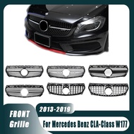 For Benz CLA-Class W177 13-19 CLA180 CLA200 CLA250 CLA45 AMG Chrome Silver GTR Grille Chrome Black A