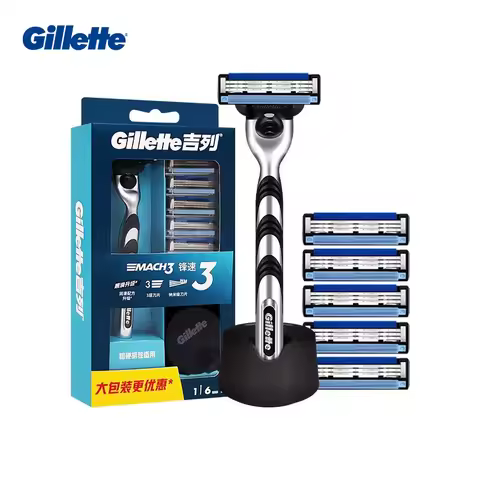 Gillette Mach 3 Razor Men's Sharp Safety Shaving Machine, Comfort Close Shave Manual Razor for Facia