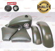 Paket Hemat Body Tangki Cat Sportster Harley Chopper Japstyle Bobber Custom Hijau Us Army