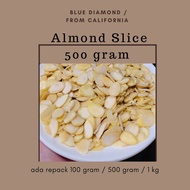 500 GR ALMOND SLICE 500 gram / Almond Slice Blue Diamond / Kacang Almond / Almond Slice