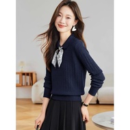 Qxico รุ่น CS218 เสื้อไหมพรมแขนยาว + แถมฟรีผ้าพันคอ