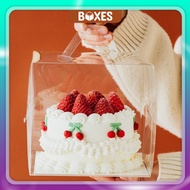 [ 5 PCS ] Gable Box Mika Transparent Birthday Cake Mica Box/ Cake Box With Handle Tart Cake Packagin