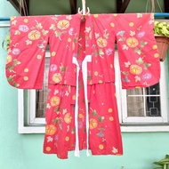 Kimono Yukata Kids Red Size 110 Japanese Vintage