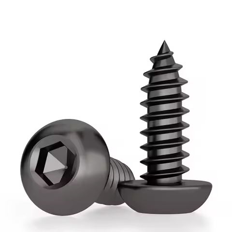 PCA Black 8.8 Steel High Strength Round Pan Head Hex Socket Button Self-tapping Allen Tapping Screw 