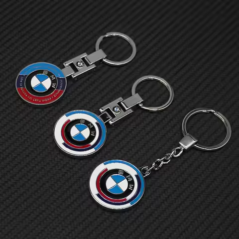 For 50th Anniversary New Logo BMW Emblem Luxury Car Keychain For BMW X1 X2 X3 X4 X5 X6 3 5 Series M2