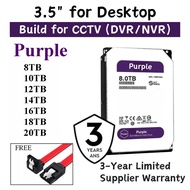 2. Hard Disk 10TB 12TB 14TB 16TB 18TB 20TB HDD 3.5" CCTV HDD Hard Drive Purple Surveillance HDD