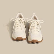 Forrest Gump Shoes Women 2025 Color Matching Soft Leather Thick-Soled All-Match Soft-Soled Waffle Sh