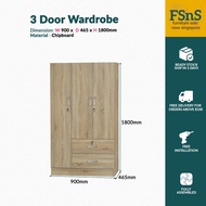 SG Ready Stock 3 Door Wardrobe / Storage