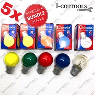 5Pieces B22/G40  5W Colour Light Bulb/Ping Pong Light Bulb