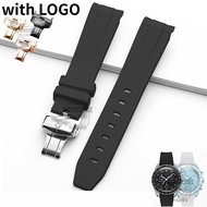Butterfly Buckle Strap for Omega for S-watch Speedmaster Moonwatch 20mm Watch Band Men Women Soft Arc Silicone WatchBand Waterproof Belt