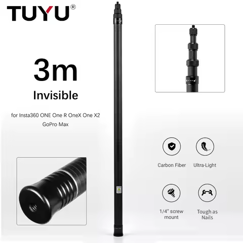 3M Insta360 ONE X2 Invisible Selfie Stick for ONE R ONE X GoPro Max Ultra-Light Carbon Fiber for GoP