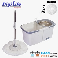 DIGILIFE Spin Mop WYL-34 Clean Water Mop Floor Cleaner Spinnable with 6L Bucket Floor Mop Magic Mop 