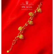 DW & Co. Jewellery Emas Bangkok Korea 24K Gold Plated Bracelet Gelang Tangan Love Clip (2cm)