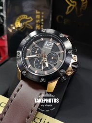 New arrival men watch. 100% original Caesar CA-1005MC men leather chronograph quartz watch. water re
