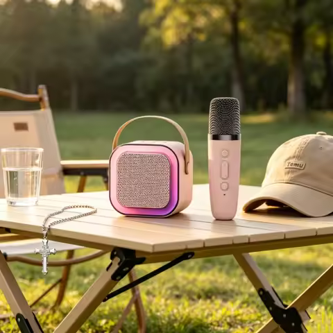 Karaoke Machine with Wireless Microphones, Portable Karaoke for Meetings, Parties, Christmas Gift Po