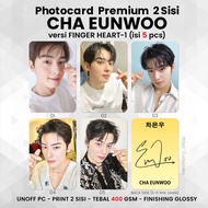 (ISI 5 PCS) Photocard Cha Eunwoo - PC Premium 2 Sisi Kartu Kpop Merch Unofficial Cha Eun Woo Aktor K