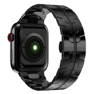 Suitable for Apple watch9 iwatch Ultra Iron Man Double Press Butterfly Buckle Stainless Steel Strap