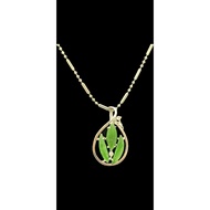 瑞泰當舖 鑽石玉石項鍊墜 (不含項鍊) - 台北流當品，水滴造型，鑽石點綴，精緻典雅 綠色