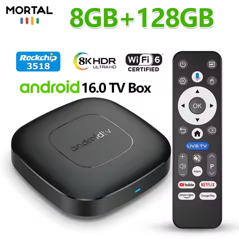 2026 Smart Android 16 TV Box T1 RK3518 Quad Core WiFi 2.4G/5G Support Dual UI interface Google Assis