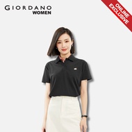 [Online Exclusive]Giordano Women Embroidery Stretchy Short Sleeve Polo Shirt