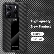 Casing for Xiaomi Redmi Note 14 4G 24117RN76G 24117RN76O 24117RN76E Phone Case Leather Acrylic Carbo