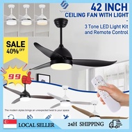 SG LOCAL- ✈️ DC Ceiling Fan LED Ceiling Fan Lamp Household Intelligent Remote Control Ceiling Fan wi