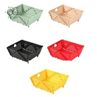 Plastic  Colander - Foldable Drain Basket with Resting Feet - Kitchen Food Strainer - Space-Saving  