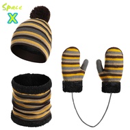 Space X Kids Hat Scarf Gloves Set Acrylic Velvet Hat Scarf Gloves for Children 3pcs Children Hat Sca