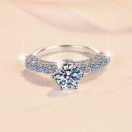 【 GRA Certificate Attached 】 1ct-3ct genuine moissanite ring, fashionable white moonlight S925 pure 