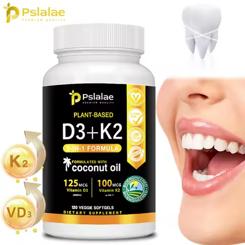 Vitamin K2+D3 - Supports Calcium, Bone and Immune Health - with Natural Organic Coconut Oil - 120 Ca