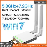 【hzszzzzs】WiFi7 4W Dual Channel Router 5.8G+ 7.2Ghz Signal Booster Signal Extender Wifi Amplifier Lo