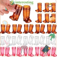 INTERESTING 10Pcs Mini Cowboy Boot Glasses, Transparent Plastic Western Cowboy Glasses, Creative 1 O