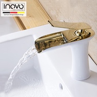 INOVO LUZERNE BATHROOM MIXER BASIN TAP IN WHITE GOLD- PUB WELS CERTIFIED