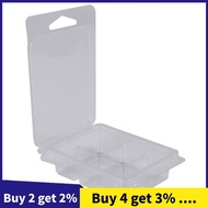 100 Packs Wax Melt Clamshells Molds Square, 6 Cavity Clear Plastic Cube Tray for Candle-Making & Soa