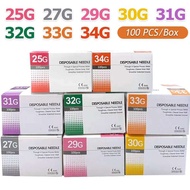 100Pcs 25G 27G 29G 34G 33G 32G 31G 30G Painless Small Superfine Beauty Needle Disposable Injection P