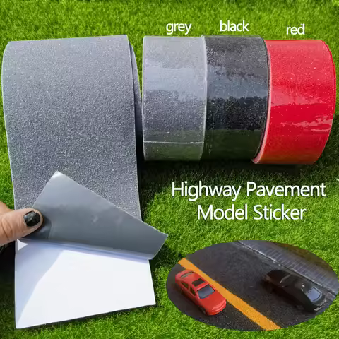 Model highway Road Sticker Granular texture interstate Tar Road black Grey Railway Tape with adhesiv