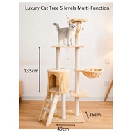 Cat Tree Luxury House Condo Perch Entertainment Scratching Pads Cats Kitten Multi-Level Tower Large Cat Cozy Furniture