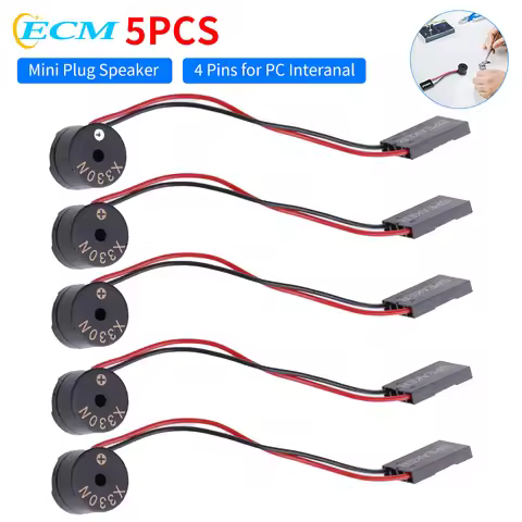 5PCS 4 Pins Beep Speaker Mini Plug Speaker Computer Motherboard Onboard Case Buzzer PC Case Buzzer f