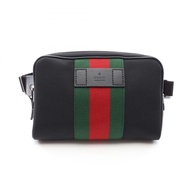 【二手】Gucci GUCCI 腰包/斜背包 Sherry Line 630919 黑色/RED/綠色帆布皮革 Sherry Line 腰包 男女通用