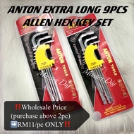 !! ANTON EXTRA LONG CRV (MM) BALL POINT 9PCS HEX ALLEN KEY SET / HEXAGON ALLEN KEY / ALLEN KEY