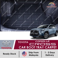 TOYOTA COROLLA CROSS 2022 - 2024 Car Boot Tray Rear Trunk Cargo Mat Carpet Leather Accessories Bodykit Accessori 2023