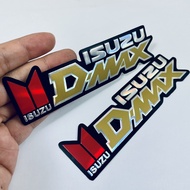 สติ๊กเกอร์ Dmax Isuzu D-Max All New สติกเกอร์ 2ชิ้น 3D ปั๊มนูน สีทอง แต่งรถ ติดรถยนต์ รถกระบะ ดีแม็ก ดีแมค รถซิ่ง ติดกระจก ข้างรถ ท้ายรถ ติดสเกิร์ต