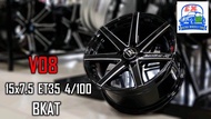 ล้อแม็กV08 ขอบ15 4รู100 กว้าง7.5 ออฟเซต 35 มี2สีให้เลือกดำขลิบเงาและดำขลิบแดง (ราคารวมทั้ง4ล้อ)
