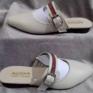 Sepatu Wanita Flat Bustong Sendal Sepatu  Kulit  Garut gesper strip guc