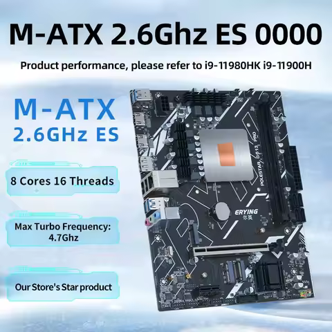 DIY Gaming Computer Motherboard CPU Combo 11th Core 0000 ES 2.6GHz 8C16T(Refer To Kit i9 11980HK i9 