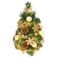 [特價]摩達客 1尺裝飾聖誕樹(糖果球金雪花系)+LED20燈銅線燈(暖白光)(USB電池兩用充電